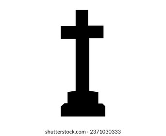 Gravestone silhouette vector art white background