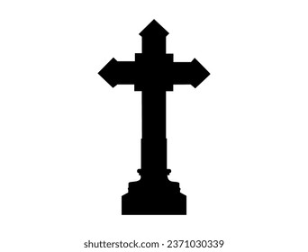 Gravestone silhouette vector art white background