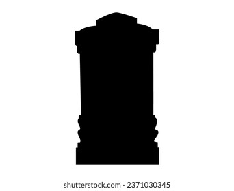 Gravestone silhouette vector art white background