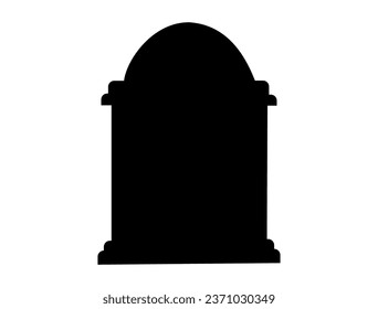 Gravestone silhouette vector art white background