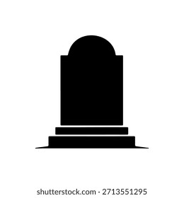 Gravestone silhouette vector flat design on white background.