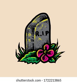 Gravestone simple art Vector design illustration