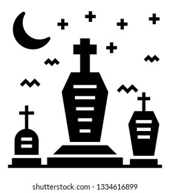 Gravestone, spooky graveyard concept 