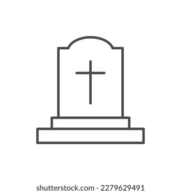 Gravestone or tombstone line icon