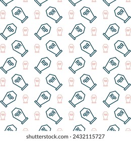 Gravestone trendy repeating fashion pattern vector illustration background