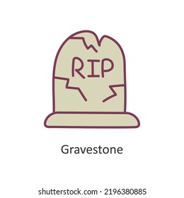 Gravestone vector filled outline Icon Design illustration. Halloween Symbol on White background EPS 10 File