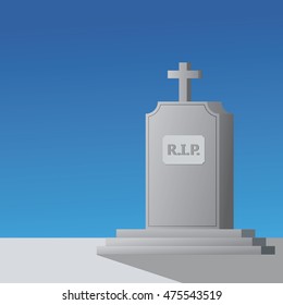 Gravestone vector flat design.