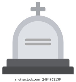 Gravestone vector icon isolated on white background.