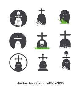 plantilla de diseño de ilustración vectorial gravestone