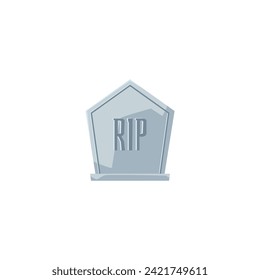 Gravestone vector illustration. An isolated, flat design of a freestanding stone monument, featuring detailed engravings and inscriptions. Ideal for memorial, cemetery, or Halloween-themed