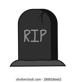Gravestone vector illustration isolated.  Grave Halloween decoration. Monument on the grave. Gravestone in the cemetery. Gray monument on the grave of RIP.