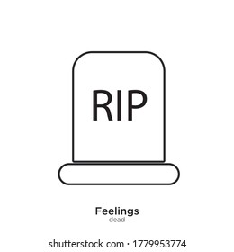 Gravestone vector illustration lineal color and filled design