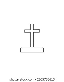  Gravestone vector isolated on white background. Halloween vector illustration. Happy Halloween. Halloween line art vector. Perfect for coloring book, textiles, icon, web, painting, children's books. 