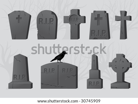 Similar – Image, Stock Photo Tomb stone with RIP letters. Ink black and white drawing