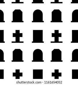Gravestones and grave cross seamless pattern illustration
