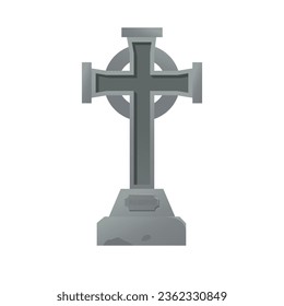 Gravestones vector illustration isolated cartoon style with Cross signs template element editable