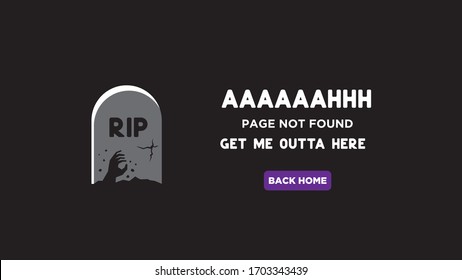 Graveyard 404 Error Warning Page for Website Development 4K size Background