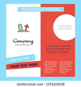 Graveyard  Company Brochure Template. Vector Busienss Template