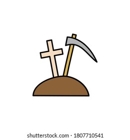 graveyard, death, dig outline icon. detailed set of death illustrations icons. can be used for web, logo, mobile app, UI, UX