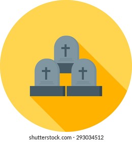 Graveyard, death, funeral icon vector image.Can also be used for halloween, celebration, observances & holidays. Suitable for mobile apps, web apps and print media.