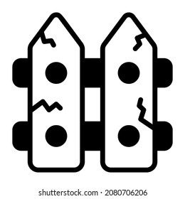 graveyard fence vector black filled outline icon.
