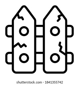 graveyard fence vector line icon