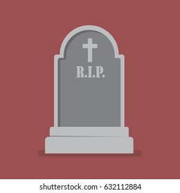 Graveyard flat style icon. Vector illustration