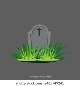 Graveyard Halloween elements Vector,  isolated on gray background, Vector illustration EPS 10