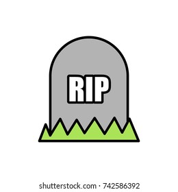 Graveyard Halloween Icon Design Vector Illustration in Modern Design