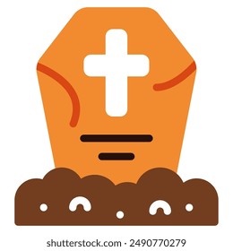 Graveyard halloween object icon illustration