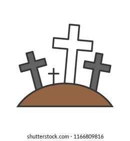 graveyard, Halloween related icon, filled outline design editable stroke