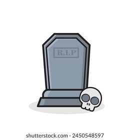 Graveyard icon. graveyard cartoon, graveyard with skul cartoon background cartoon wallpaper illustration