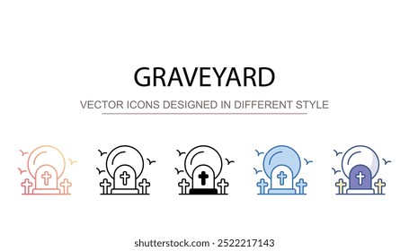 Graveyard icon design with white background stock illustration