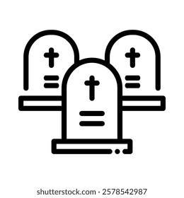 Graveyard Icon in Line Style