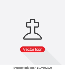 Graveyard Icon In Line Style Vector Illustration Eps10