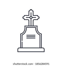 Graveyard icon, linear isolated illustration, thin line vector, web design sign, outline concept symbol with editable stroke on white background.