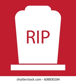 Graveyard icon on red background