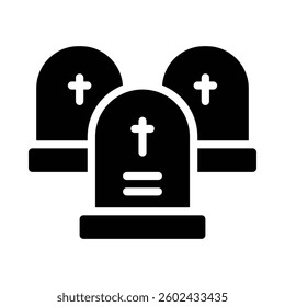 Graveyard Icon in Solid Style