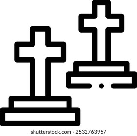 graveyard icon. Thin Linear Style Design Isolated On White Background