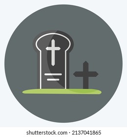 Graveyard Icon in trendy flat style isolated on soft blue background