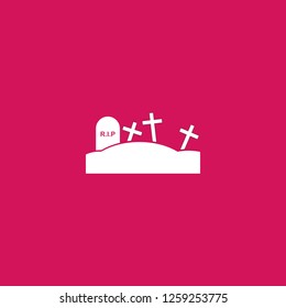 Graveyard icon vector. Graveyard sign on pink background. Graveyard icon for web and app