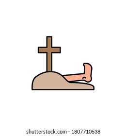 graveyard, leg, death outline icon. detailed set of death illustrations icons. can be used for web, logo, mobile app, UI, UX