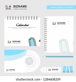 Graveyard  Logo, Calendar Template, CD Cover, Diary and USB Brand Stationary Package Design Vector Template
