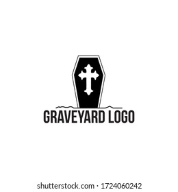 Diseño del logotipo de Graveyard en blanco y negro