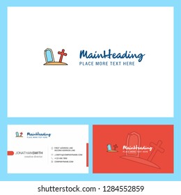 Graveyard  Logo design with Tagline and Front and Back Busienss Card Template. Vector Creative Design