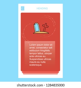 Graveyard  mobile vertical banner design design. Vector