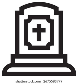 Graveyard Modern Vector Icon – Minimal Illustration Symbol Template for Web Mobile App UI Design