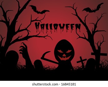 graveyard night scene, wallpaper
