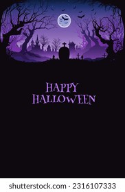  Graveyard Purple vertical Halloween Background