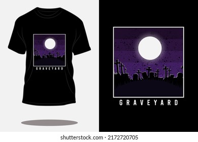 Graveyard retro vintage t shirt design